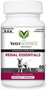 VetriScience Kidney Health Tablet, Renal Essentials Supplement for Dogs, Urinary Trakt and Ginjal Dukungan dengan Jamur, Astragalus Root, Benih Nettle dan Herbs, Smoke, 60 Count