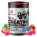 Nature Aid Creatine Monohydrate Gummies (5g) - Pre-Workout Energy & Muscle Growth for Men & Women 124; Strawberry Electrolite Gummies (135 Count)