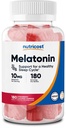 Melontonin Nutricloss 10mg, 180 Kimmies, Strawberry Flavared - Gluten Free, Non-GMO, No Corn Syrup