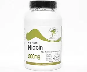 Tidak ada Flush Niacin 500mg ~ 200 Capsules - Tidak Ada Addititive ~ Suplemen Naturetition