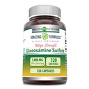 Amazing Formulas Glucosamin Sulfate 1000 mg Capsules Suplement 126; Non-GMO 124; Gluten Free Alag14; Made in USA (Unflamited)