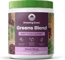 Amazing Grass Greens Antioksidant: Super Greens Powder Smoothie Mix dengan Organic Spirulina, Beet Root Pouder, Elderberry, Bilberry, Prebioitics & Probiotik, Sweet Berry, 30 Servings (Packaging May Vary)