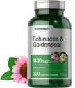 Horbäach Echinacea Goldenseal Capsules 124; 1400mg 124; 300 Count 124; Vegetarian, Non-GMO, Gluten Free Extract Supplemen