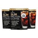 Vitamin Cup Slim Protein Shake for Diet Dups, Instant Coffee w / Whey Protein Powder, B Vitamin & Fiber, Dietitian Dikembangkan untuk Performance & Taste, Membuat sebagai Iced atau Shake, 3 Bags