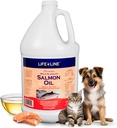 Life Line Wild Alaska Salmon Oil for Dogs & Cats 124; Omega-3 Fish Oil Suplement for Skin Health, Shiny Coat & Joint Support - 128 oz