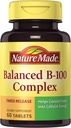 Nature Made Balanced B-100 Timed Rilis (Thiamin, Riboflavin, Niasin, B6, B12, Biothenic, Acid & Folic Acid) Tablet 60 Ct