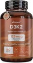 D3K2 124; D3 K2 Combins Vitamin K dan Vitamin D dengan Calcium & BioPerine. D3 dan K2 Suplemen Tulang Sehat, Hati & Otot 126; 180 Kapsul