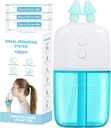 Sistem Irigasi Nasal dengan 30 Paket Saline - Dual Speed and Auto Waste Collection - Portabel dan Travitable Friendly Nasal Irrigator - Pembersih Nasal untuk Sinus Relief Nasal Rinse Machine