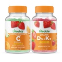 Lifeable Vitamin C 1050mg + Vitamin D3 + Vitamin K2, Gummies Bundle - Tasting Besar, Tambahan Vitamin, Gluten Bebas, GMO Bebas, Gummy Chewable