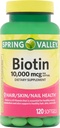 Suplemen Diet Spring Valley Biotin, 10.000 mg, 120 Softgels