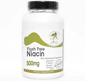 Flush Free Niacin 500mg ~ 90 Capsules - No Addenitives ~ Suplemen Naturesor