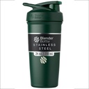 BlenderBottle Sport Insulated Stainless Steel Sake Bottle with Wire Whidle, 24- Ounce, Forest - Protin Shakes & Hydration for Athletes & Fitness Enabsaists, Easy Mixing, Keeps Frinks Cold, Lockable Lid