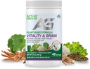 Vitalitas & Powder Otak, Blend of Synergistic Herbs, Lion 's Mane, Ginkgo, dan Vegetable, Plant - Based Formula, No Fillers, No Sugar Ditambahkan - 40 Hamba