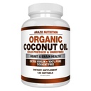 Arazo Nutrition Organic Coconut Oil 2000 MG - 100% Virgin Unsour Cold Pressed for Weight Dups, Skin, Hair, Nails - 120 Softgel Capsules