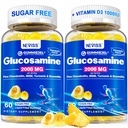 Sugar Free Glucosamine Filled Gummies - Glucosamine Suplement Plus Chondroitin, MSM, Turmeric, Boswellia, Acid Hyaluronic, Vitamin D3 & Zinc, 120 Gummies, 60 Servings
