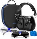 Yewlvep Shooting Ear Protection Gun Range Ear Protection with Earmuffs, Gun Safety Glasses, Earplugs, Hard Storage Case
