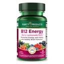 Kesucian Produk B-12 Energi Berry Lemonade w / Super Fruit Methycobalamin B12 - Vitamin B6, D3, Acid Folic dan Biotin - Biotin Absorpsi Tinggi Metalaktif B 12-30 Melting Tablet