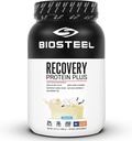 BIOSTEEL Recovery Protein Plus Powder Suplemen, Grass- Fed dan None-GMO Formula, Vanilla, 27 Servis