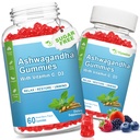 2 Pack Ashwagandha Gummy & Vitamin D for Women & Men, Sugar Free Vegan 1000MG Ashwagandha Suplemen Gummy & Vitamin C, 120 Count