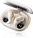 Buka Headphones Earbuds nirkabel - 5.4 Bluetooth Buds dengan LED Digital Tampilan IPX7 Waterphone, Headphone Nireless Touch Control Air Conduction Stereo Sound dengan 18.2mm Drivers 80H Playtime