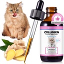 Collagen for Cats 2 fl.oz, Liquid Collagen for Cats Drops, Premium Grass- Grass Collens for Cat Skin and Coat Supplemen, Itch Relief for Cat with Allergies Immunity, with Bovine Collagen, Biotin, MSM