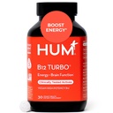 HUM B12 Turbo, suplemen Vitamin B12, Dukungan Energi Harian, Kalsium untuk Kesehatan Tulang, B-12 Suplemen Energi Vitamin, Gluten Bebas, Vegan, Non GMO, 30 Bidak Potensi Tinggi Vegan