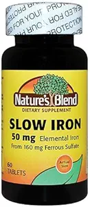 Nature 's Blend Slow Iron 50mg, 60 Tablet Per Bottle (Paket 2)