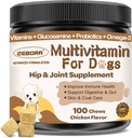 Dog Multivitamin dengan Mineral untuk Kesehatan - Vitamin Anjing dan Suplemen Glucosamin, Propocamine untuk Anjing Puppy & Senior dengan Mineral - Omega 3 Minyak Ikan untuk Skin & Coat - 100 Chews