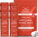 Viter Energy Original Caffeine Mints Cinnamon Flavor 6 Pack dan 1 / 2 Pound Bulk Bundle - 40mg Caffeine, B Vitamin, Sugar Free, Vegan, powerful Energy Booster untuk Fokus dan Alertice