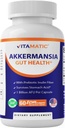 Vitamatic Akkermansia Muciniphila Gut Health - 60 DR Capsules (Dirilis Tertunda) - Dibuat dengan Prebiotic Inulin Fiber