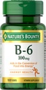 Nature 's Bounty Vitamin B6 100mg Tablet - Support Energy Metabolism & Nervous System Health, 100 Ct