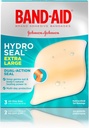 Band- Aid Brand Hydro Seal Adhesive Hydrocolloid Gel Bandages for Wound Care & Blister Relief, All Purpose Waterproof & Shower Proof Blister Pad, Sterile & Long- Lasting, Extra Large, 3 ct