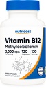 Nutricost Vitamin B12 (Methylcobalamin) 2000mcg, 120 Capsules - Vegetarian Caps, Non-GMO, Gluten Free B12 Supplemen