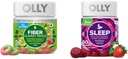 OLLY Fiber Gummy Rings 50ct & Sleep Gummy 60ct with Melonatin, L-Theanine, Chamomile, Lemon Balm