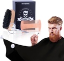 Beard Grooming Kit for Men 4 in 1. Brush Alam dan Dual Action Sisir. Pria 's Grooming. Hadiah untuk Suami,
