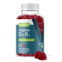 VITEEY Vitamin D3 K2 Gummies - 1000 IU Vitamin D3 dan K2 100mcg - Bone & Heart Health for Dewata dan Teens - Vegetarian, Gelatin Free, GMO Free - Tasty Chewable D3K2 Vitamin Strawberry Flavored Gummy