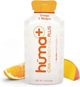 Huma Plus (Double Electrolites) - Chia Energy Gel, Orange Mango, 24 Gels - Stomach Friendly, Real Food Gels