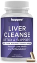 Happee Liver Cleanse Detox & Repair Suplemen dengan Ekstrak Thistle Milk - Flush Toxins & Renew Health - Vegan, Dibuat di USA, 60 Kapsul