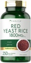 Carlyle Red Yeast Rice Supplement 1124; 1800 mg 124; 250 Capsules 12.4; Non-GMO & Gluten Free