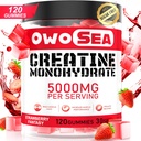 Creatine Monohydrate Gummies for Men & Women 5000mg Creatine Monohydrate per Serving for Muscle Dukung Energy Boost 120 Count Chewable 5g Creatine Supppplemen Sugar Free Vegan (1 Pack, Strawberry)