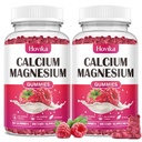 Kalsium Magnesium Zinc Mummies- Calcium Magnesium 2: 1 Rasio dengan Vitamin D3, K2, B6, B12 untuk Kekuatan Tulang, Fungsi Otot & Kesehatan Nerve, Peledak Ekstra Formula, Vegan, Raspberry Flavor 120 Gummies