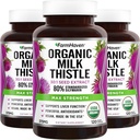 FarmHaven USDA Organik Milk Thistle Capsules 124; 30X Terkonsentrasi Ekstrak Benih & 80% Silymarin Standardisasi - Dukungan Fungsi Liver dan Overall Health 124; Non-GMO 124; 360 Vegan Capsules