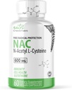 Fusions NAC Suplemen Alam N- Asetil Cysteine - NAC 600 mg - Anti Aging Suplemen Antioksidant, Liver dan Lung Dukung, Boost Glutathione - N Acetyl Cysteine (60 Capsules)