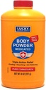 Lucky Super Soft Powder Body, 8- oz., Soothes Itch, Cools Skin, Absorbs Moilest, Dries Oozing of Poison Ivy, Oak, Sumac