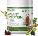 KEHIDUPAN tanaman Protein - Pea, Quinoa & Brown Rice - 25g Protein - Ashwagandha, Teh Hijau & Grap Ekstrak Benih - Suplemen (500 g, Chocolate)