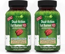 Irwin Dual- Action Fat Burner RED - 75 Liquid SoftGels, Paket 2 - kuat Thermogenic dengan Nitric Oxide Booster - 50 Total Layanan