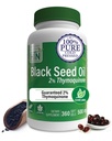 Health Thru Nutrition Black Seed Oil 500mg 360 Softgels = 124; Potency Tinggi 2% Thymoquinone = Gluten Free, Soy Free