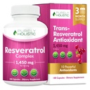 Murni Resveratrol Holistik 1450mg, 90 Hamba, Trans- Resveratrol antioksidant Suplemen dengan Vitamin C dan Polyphenol Kompleks, 180 Vegan Capsules