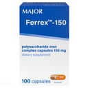 MAJOR Ferrex-150 Polysaccharide- Iron Complex Capsules 150mg Iron Suplemen Perempuan dan Pria - Lembut pada Perut - 100 Kapsul