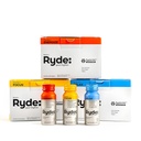 Ryde: Discovery Pack 124; Energize, Focus & Relax Shots 124; Green Tea Caffeine, Taurine, Ginseng, B Vitamin, L- Theanine, Lemon Balm, Chamomile 124; 0 Kalories, 0 Sugar 126; Variety Pack - Coba Theall (24 Pack)